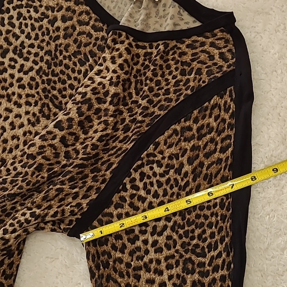 NEW Michael Kors Tunic Top RARE Sheer Black Peplum  Animal Print  Long Sleeve 1X